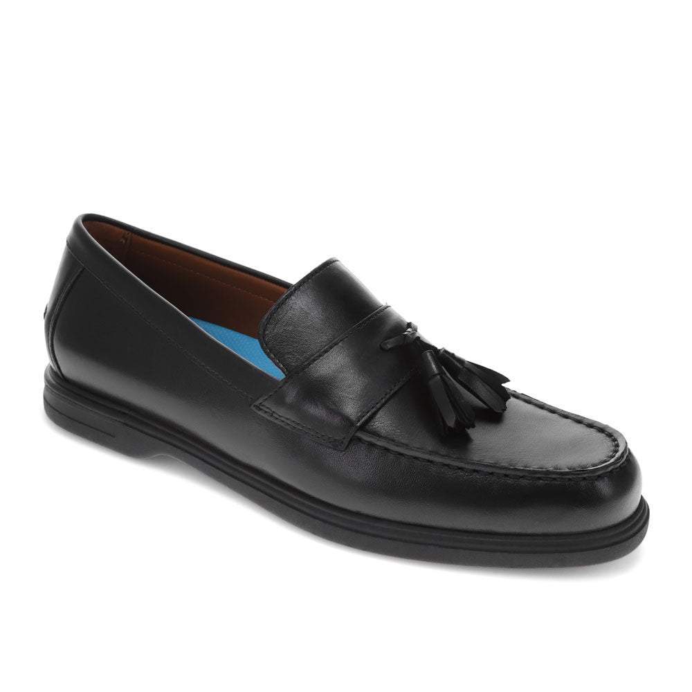 Black-Dockers Mens Woodward Genuine Leather Dress Casual Tassel Loafer Shoe