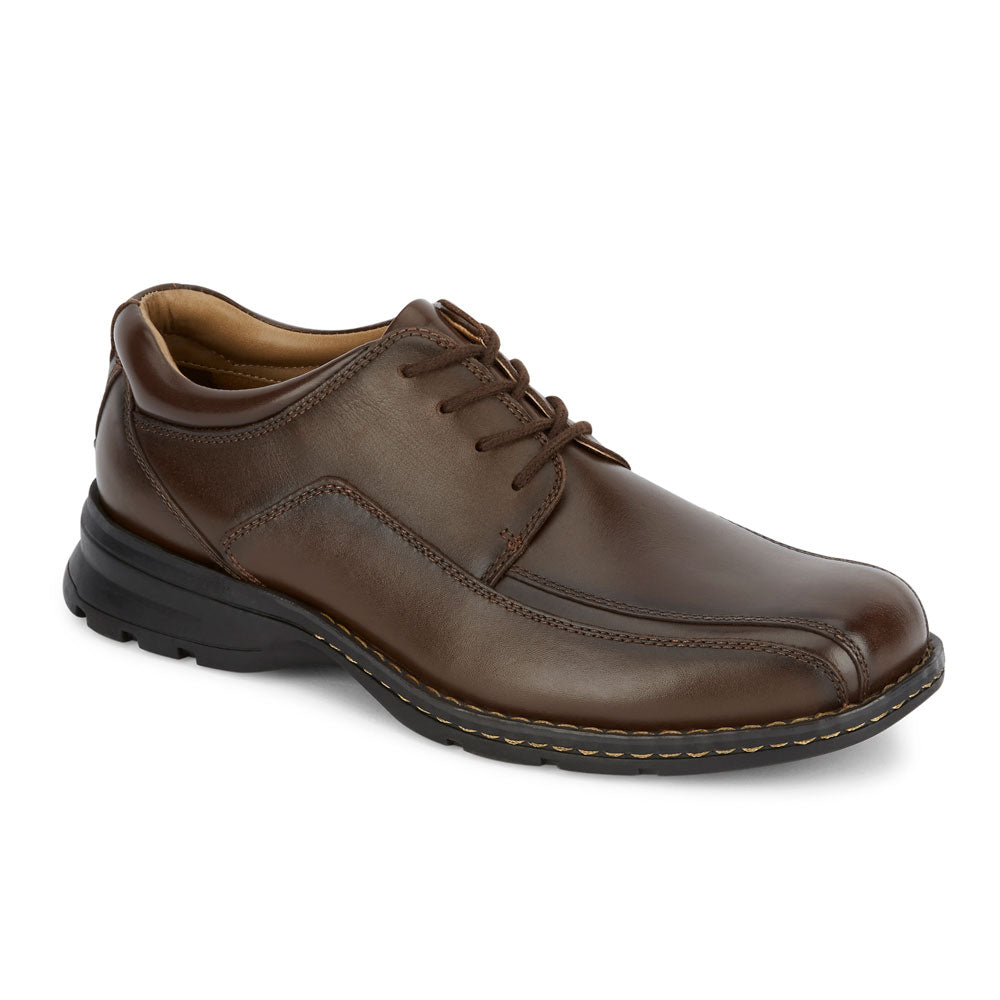 Dark Tan-Dockers Mens Trustee Genuine Leather Dress Casual Lace-up Oxford Comfort Shoe