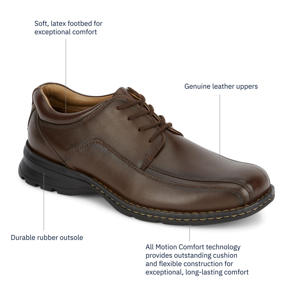 Dark Tan-Dockers Mens Trustee Genuine Leather Dress Casual Lace-up Oxford Comfort Shoe