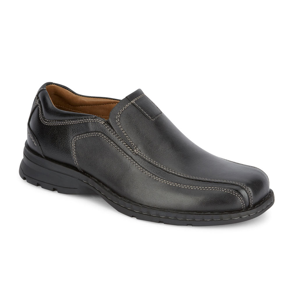Black-Dockers Mens Agent Genuine Leather Dress Casual Slip-on Loafer Comfort Shoe
