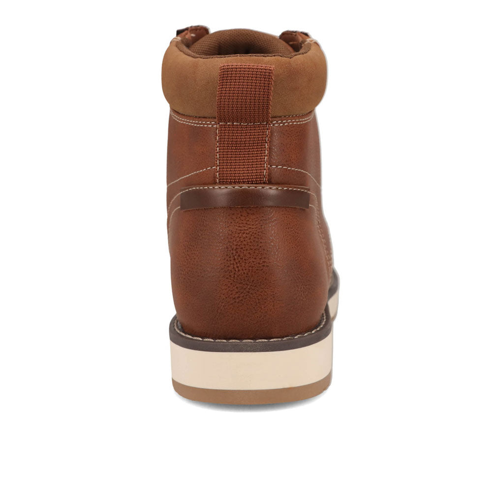 Cognac-Dockers Mens Davis Rugged Casual Tumbled Moc Toe Boot