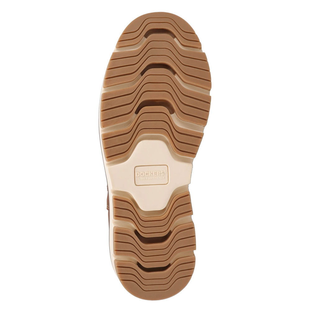 Cognac-Dockers Mens Davis Rugged Casual Tumbled Moc Toe Boot