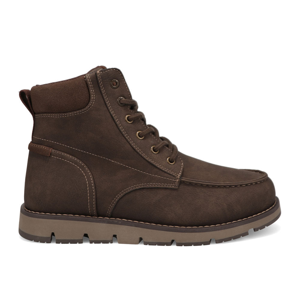 Dark Brown/Brown-Dockers Mens Davis Rugged Casual Tumbled Moc Toe Boot