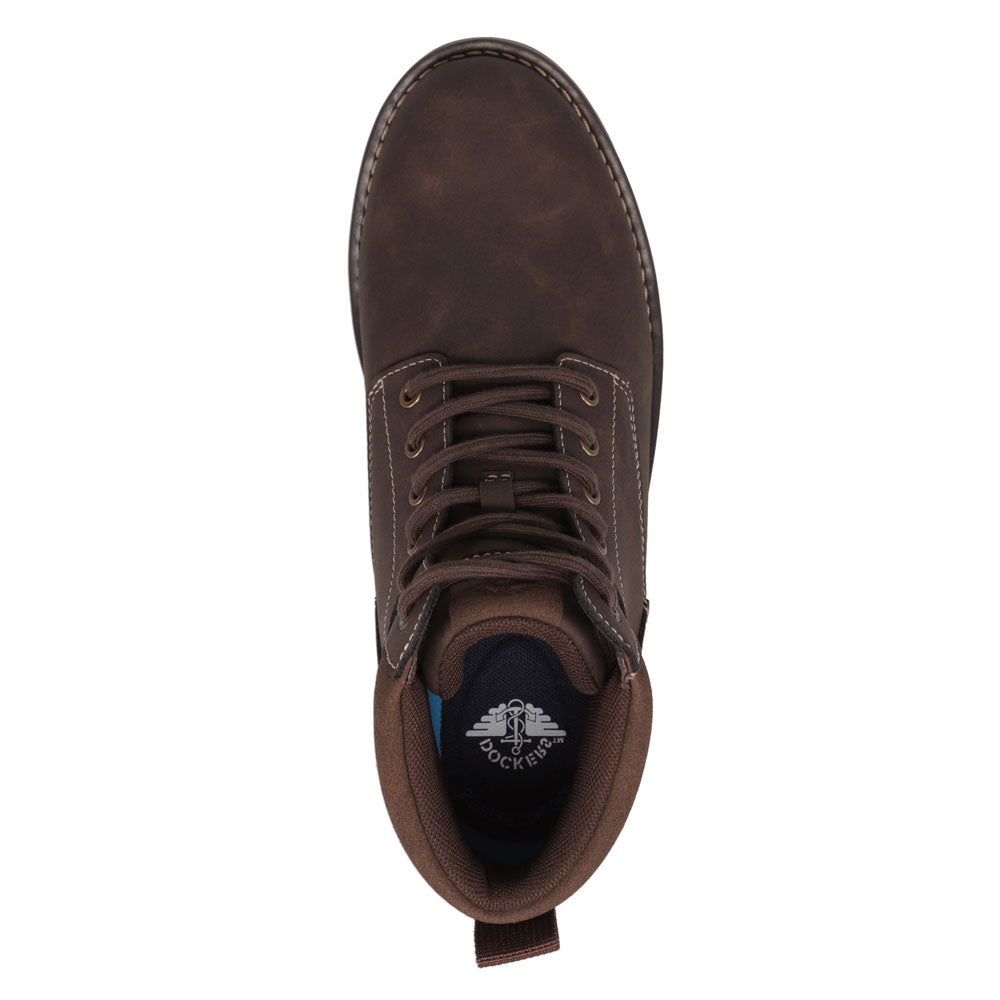 Dark Brown/Brown-Dockers Mens Dustin Rugged Casual Chukka Boot