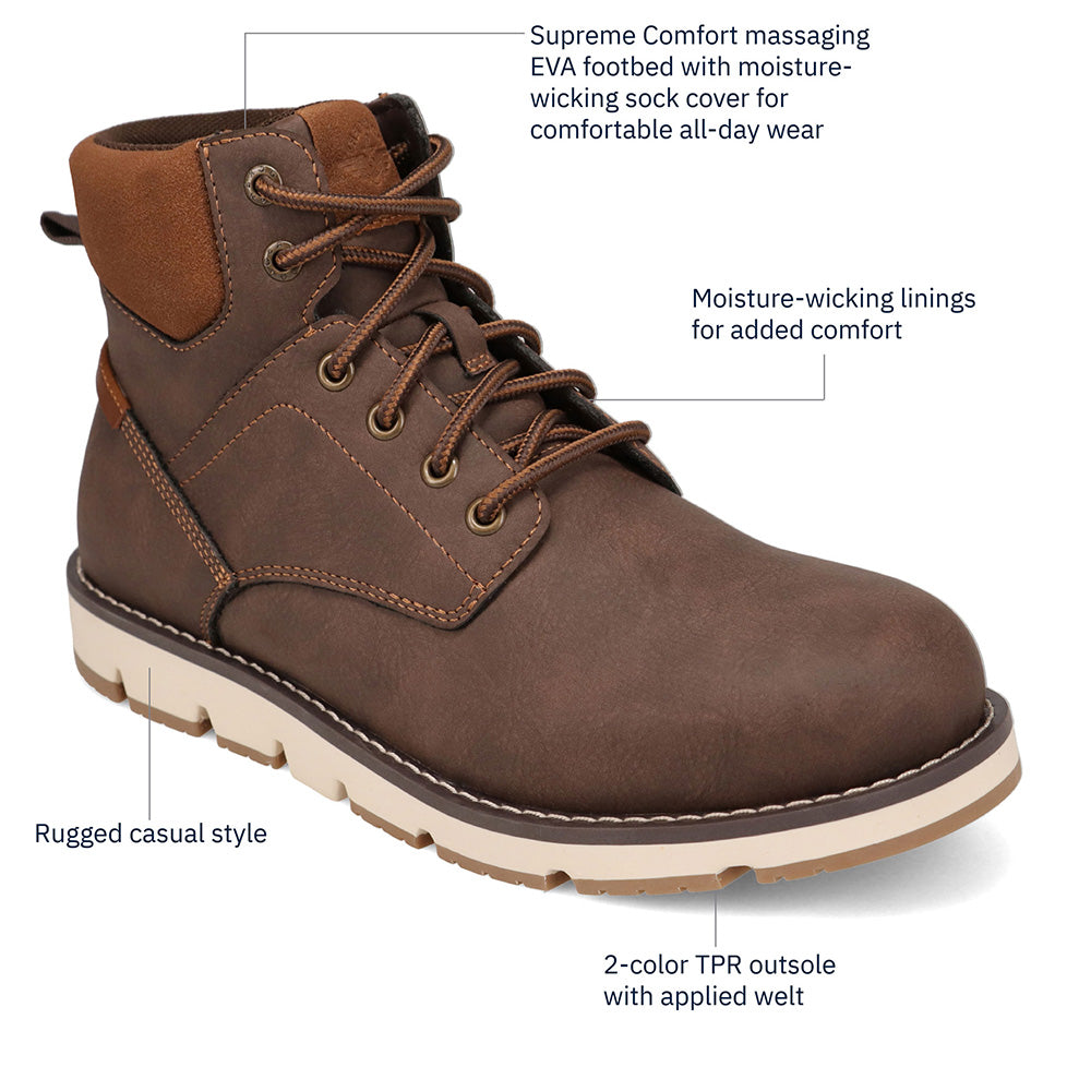 Dark Brown-Dockers Mens Dustin Rugged Casual Chukka Boot