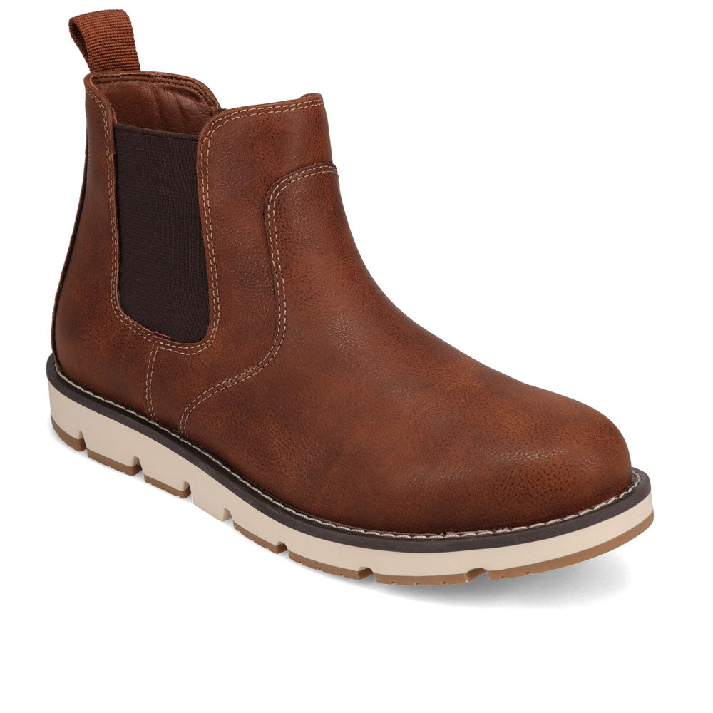 Cognac-Dockers Mens Dylan Rugged Casual Chelsea Boot