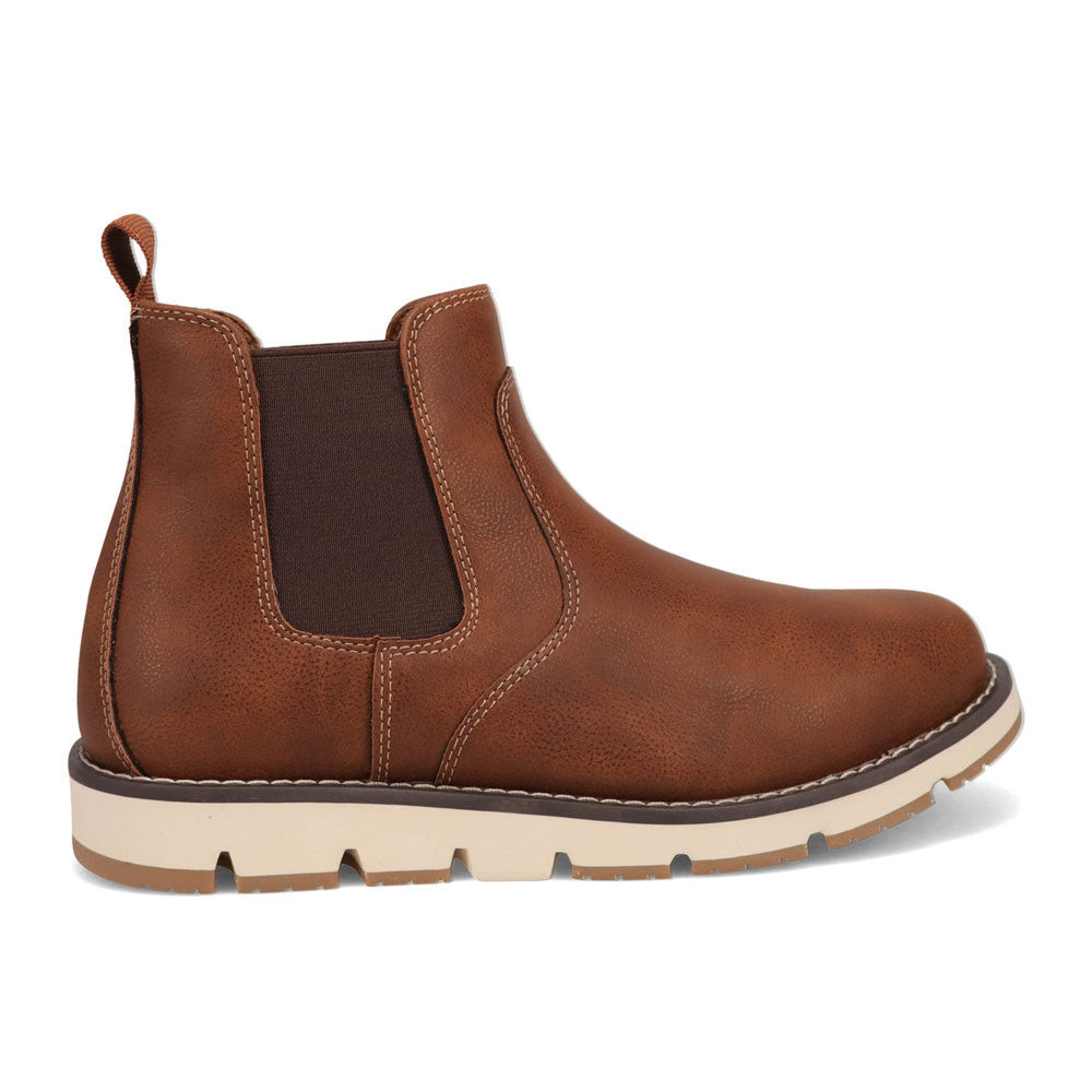 Cognac-Dockers Mens Dylan Rugged Casual Chelsea Boot
