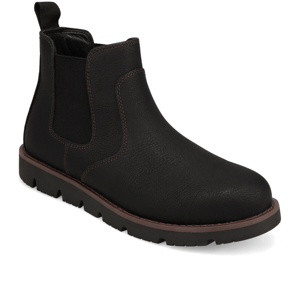 Black-Dockers Mens Dylan Rugged Casual Chelsea Boot