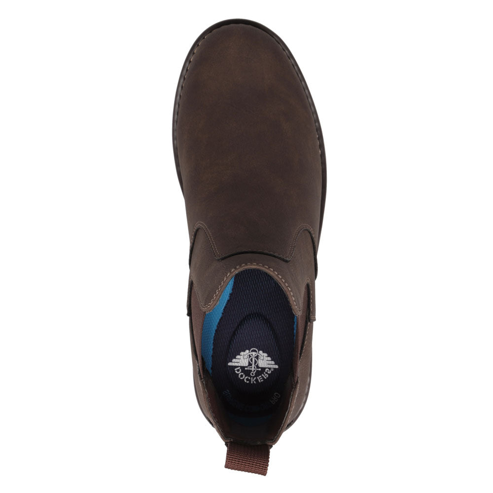 Dark Tan-Dockers Mens Cabana Casual Nubuck Thong Flip Flop