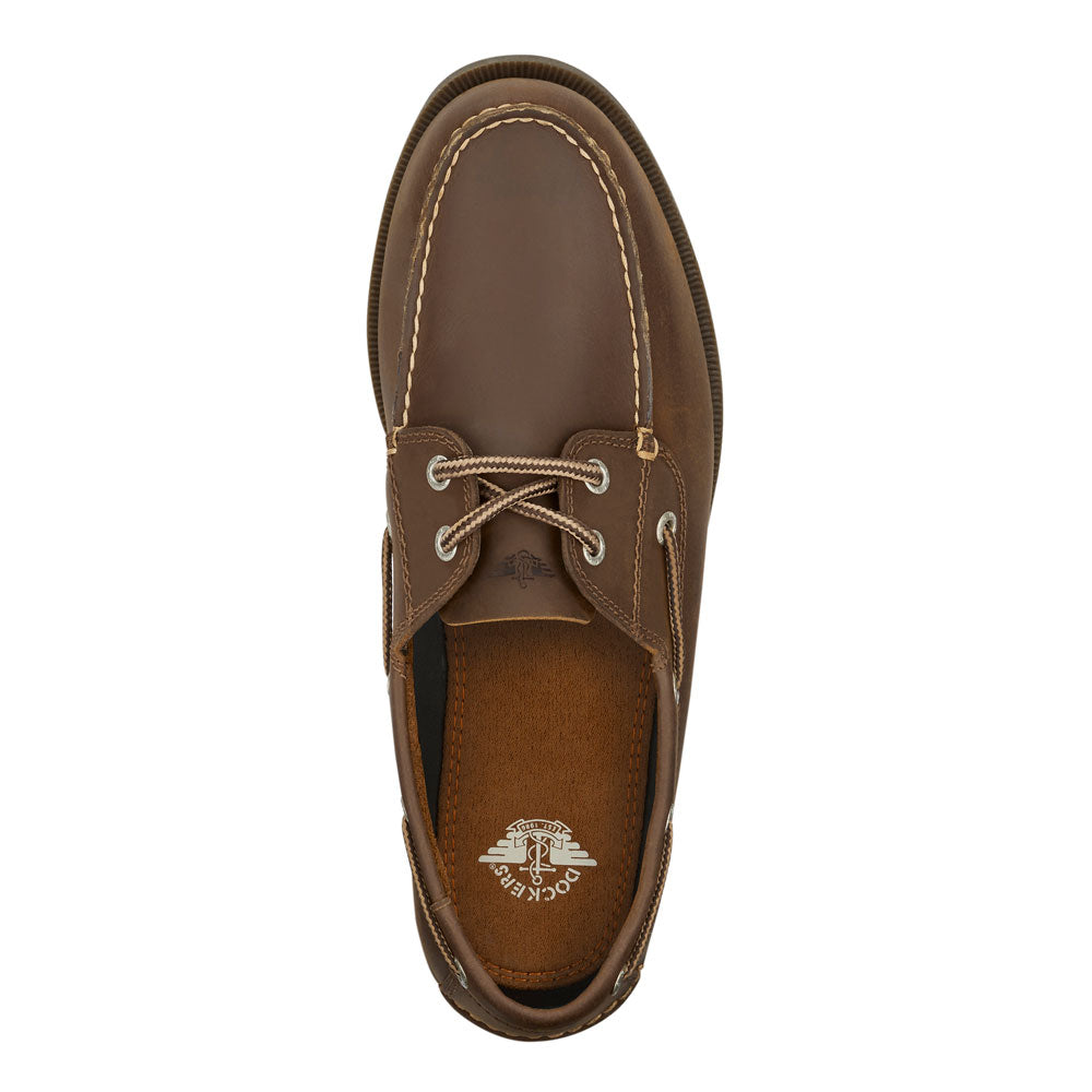 Rust-Dockers Mens Vargas Genuine Leather Casual Classic Rubber Sole Boat Shoe