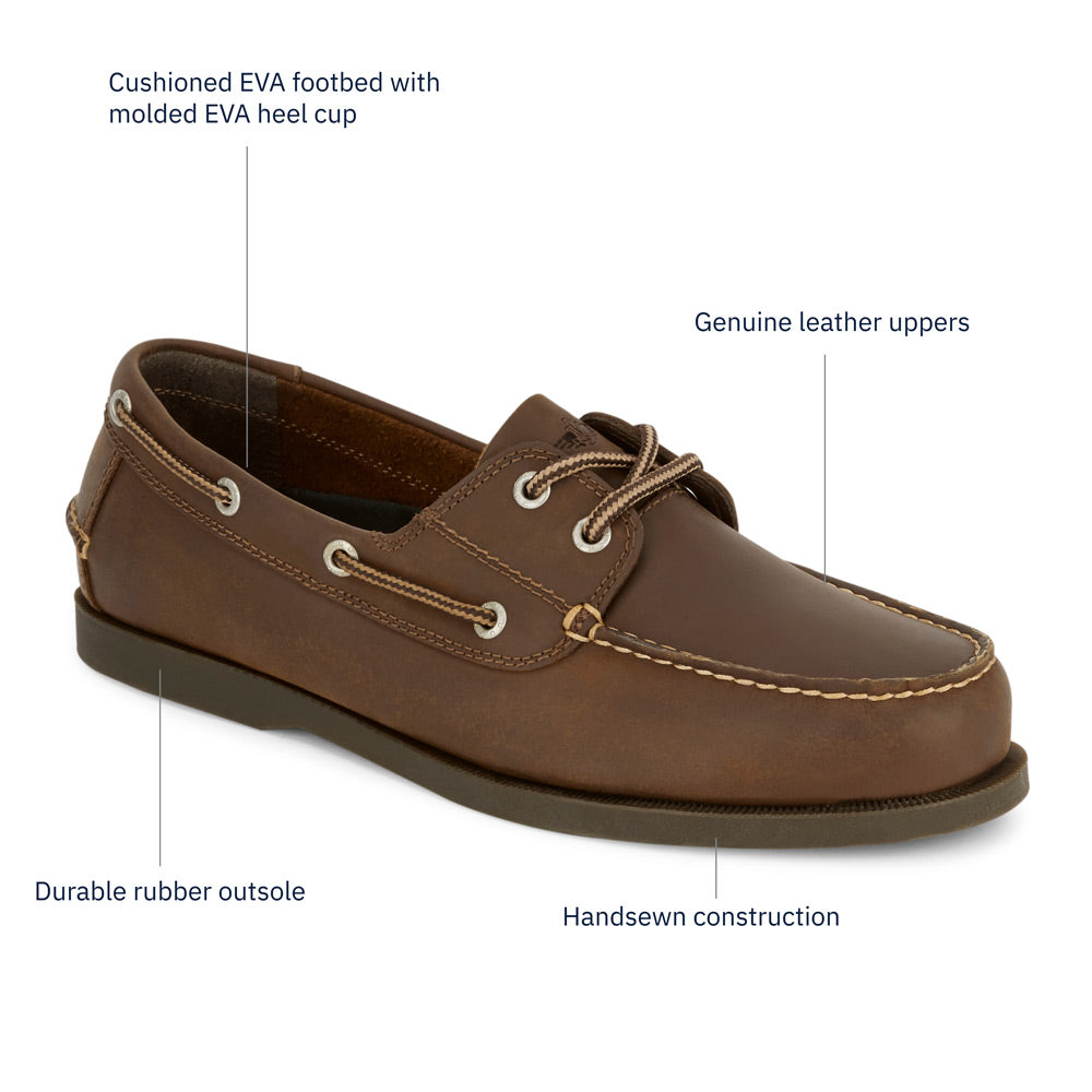 Rust-Dockers Mens Vargas Genuine Leather Casual Classic Rubber Sole Boat Shoe