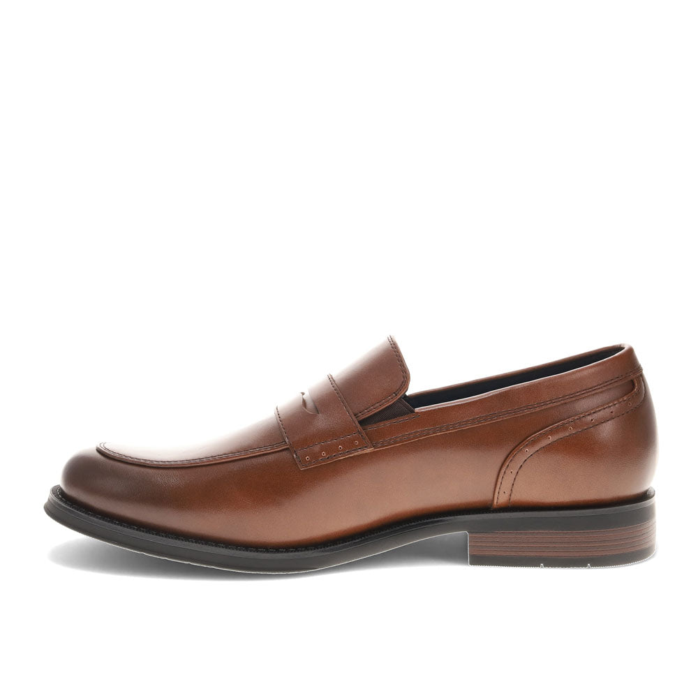 Cognac-Dockers Mens Emerson Penny Synthetic Leather Dress Loafer Slip On Shoe