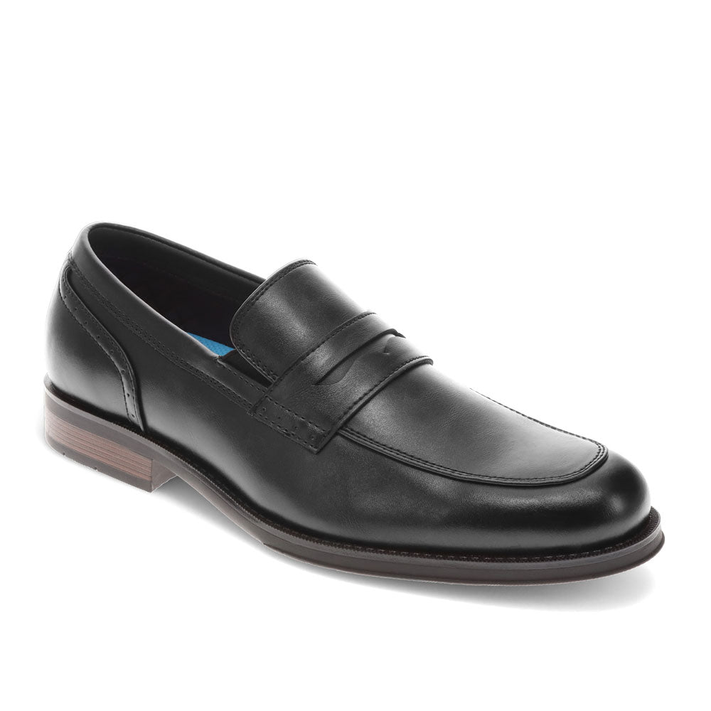 Black-Dockers Mens Emerson Penny Synthetic Leather Dress Loafer Slip On Shoe