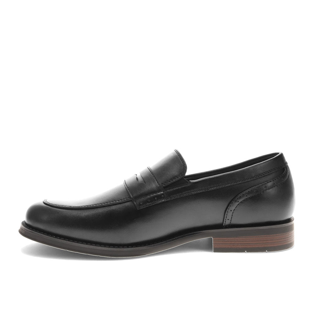 Black-Dockers Mens Emerson Penny Synthetic Leather Dress Loafer Slip On Shoe