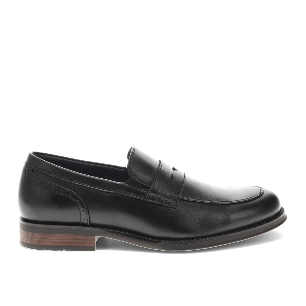 Black-Dockers Mens Emerson Penny Synthetic Leather Dress Loafer Slip On Shoe