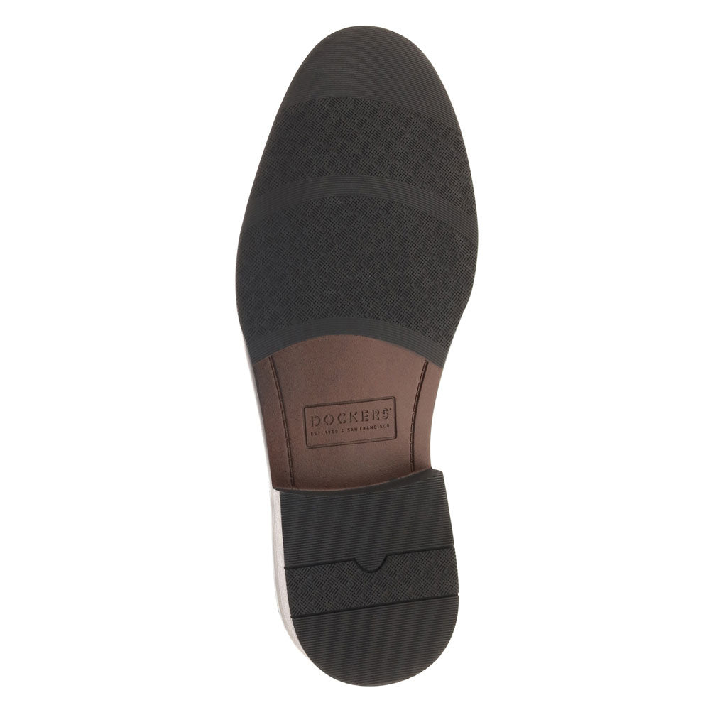 Cognac-Dockers Mens Echo Synthetic Leather Cap Toe Dress Oxford Lace Up Shoe