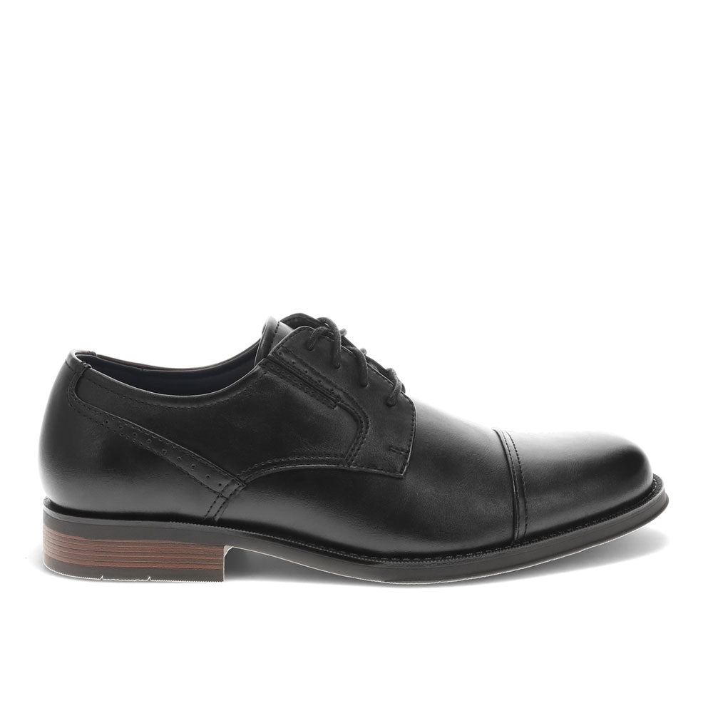 Black-Dockers Mens Echo Synthetic Leather Cap Toe Dress Oxford Lace Up Shoe