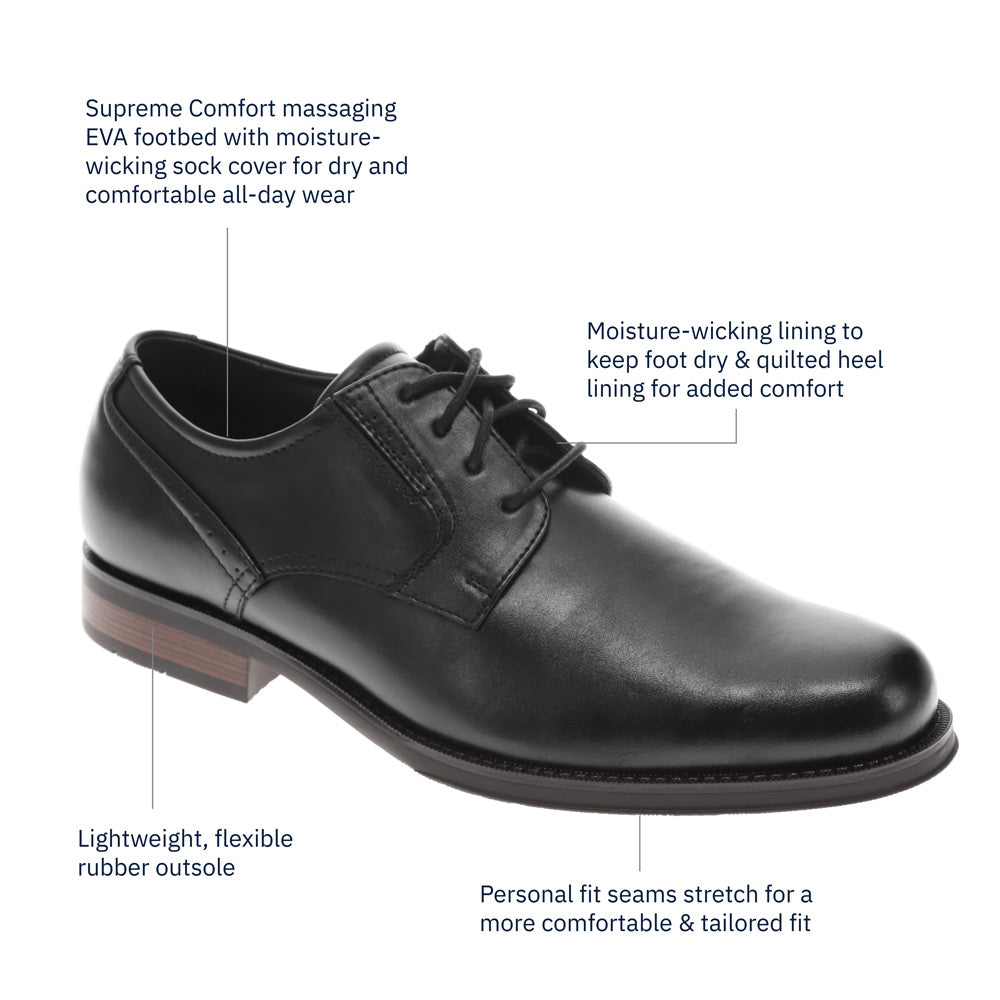 Black-Dockers Mens Edgar Synthetic Leather Dress Oxford Lace Up Shoe