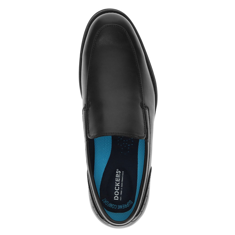 Black-Dockers Mens Eton Synthetic Leather Dress Loafer Slip On Shoe