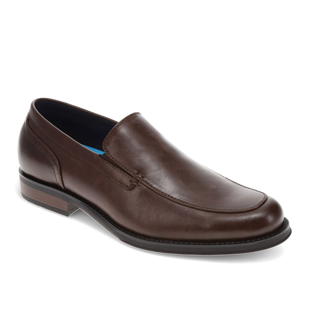 Chestnut-Dockers Mens Eton Synthetic Leather Dress Loafer Slip On Shoe