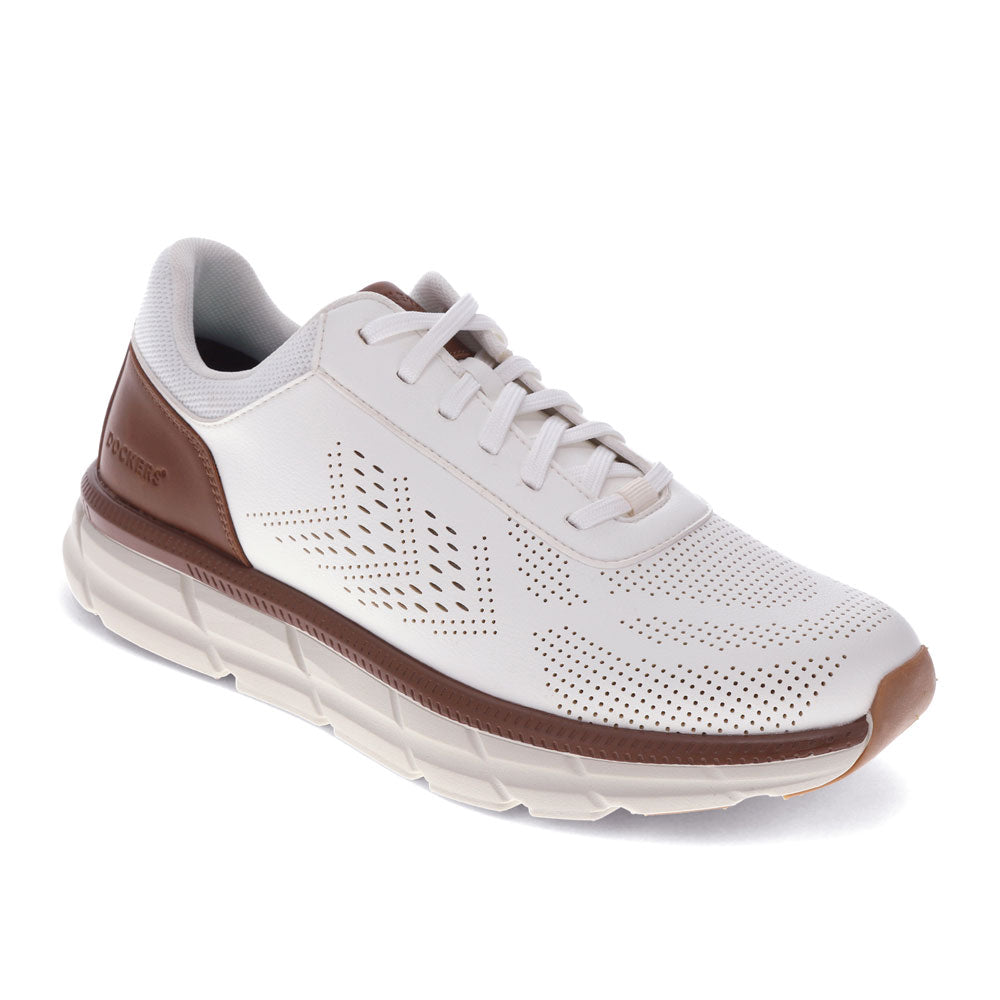 White/Tan-Dockers Mens GO-2 Dress Casual Lace Up Sneaker Shoe