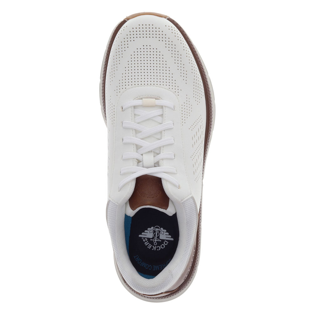 White/Tan-Dockers Mens GO-2 Dress Casual Lace Up Sneaker Shoe