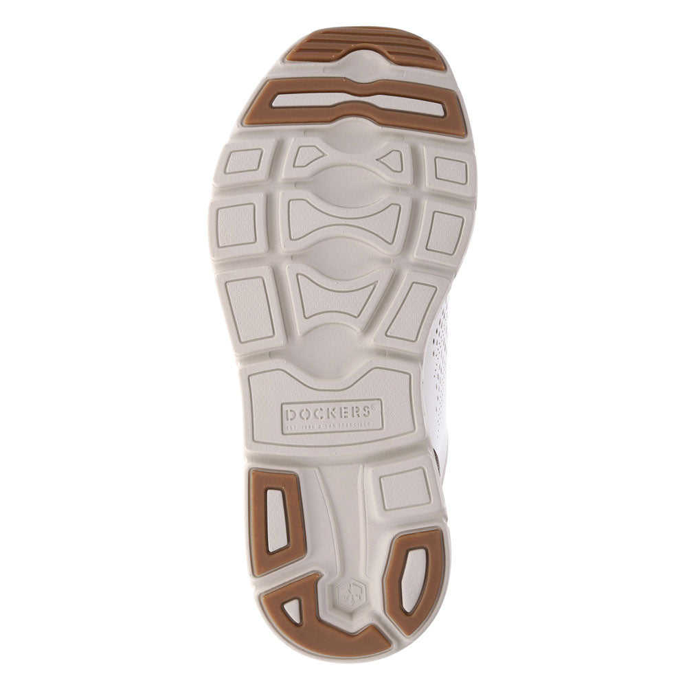 White/Tan-Dockers Mens GO-2 Dress Casual Lace Up Sneaker Shoe