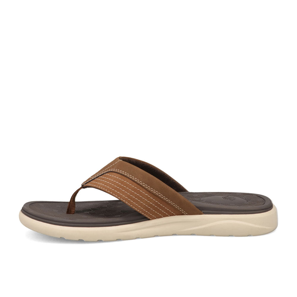 Dark Tan-Dockers Mens Cabana Casual Nubuck Thong Flip Flop