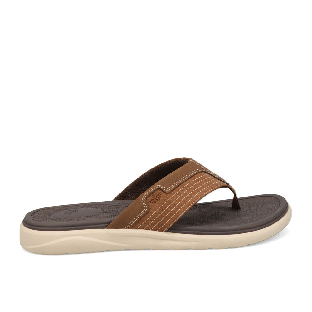 Dark Tan-Dockers Mens Cabana Casual Nubuck Thong Flip Flop