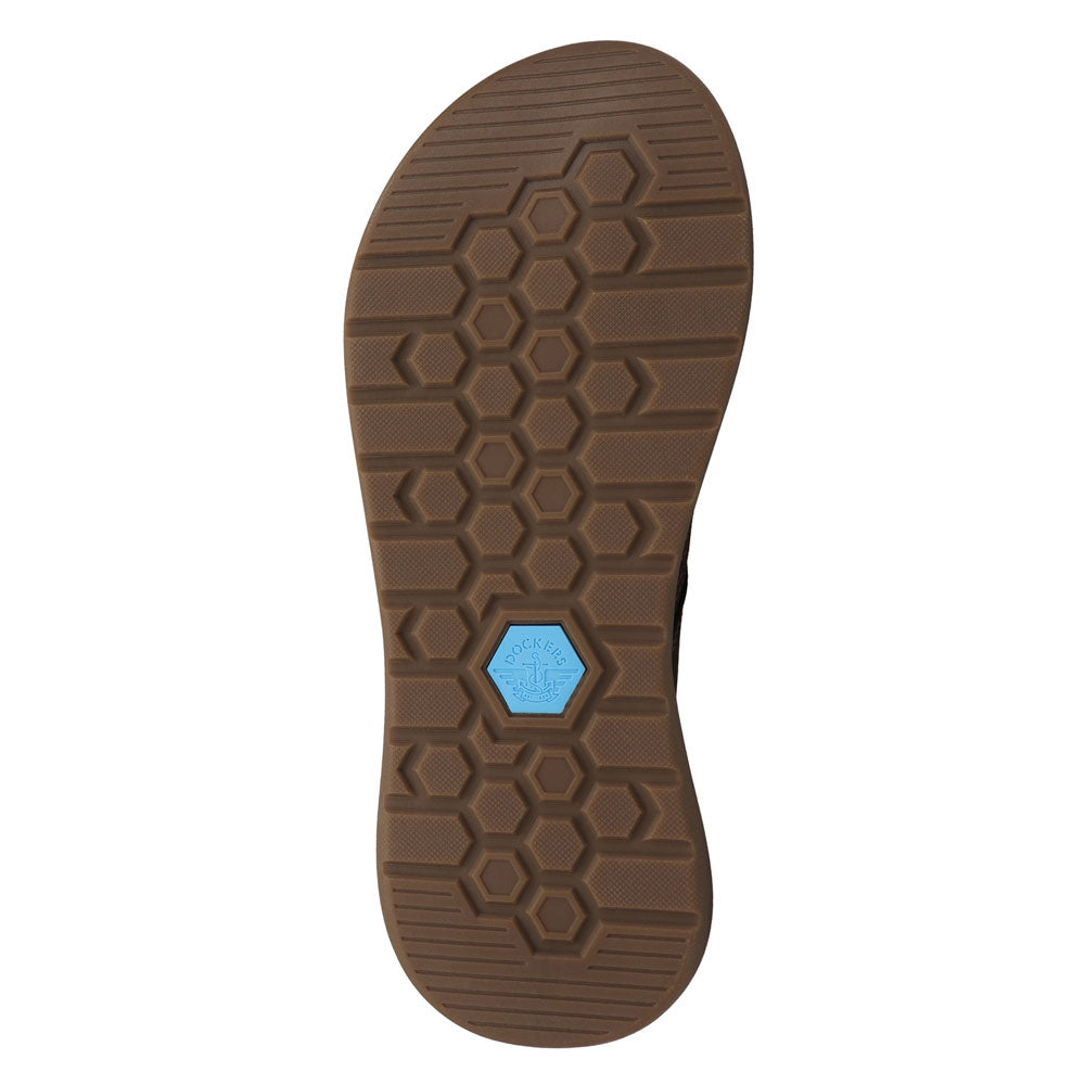 Dark Brown-Dockers Mens Cabana Casual Nubuck Thong Flip Flop