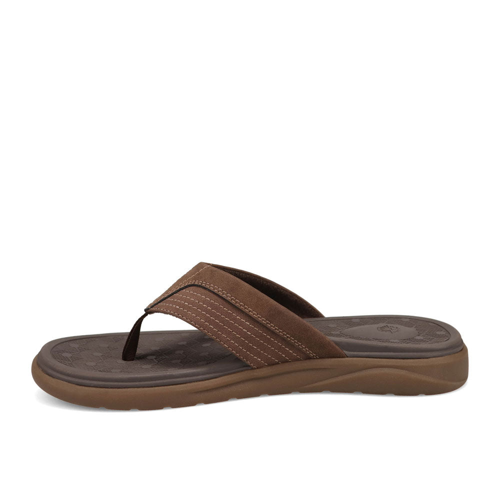 Dark Brown-Dockers Mens Cabana Casual Nubuck Thong Flip Flop