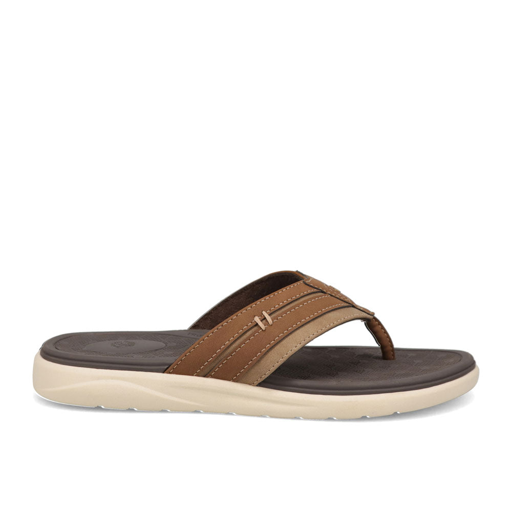 Dark Tan-Dockers Mens Cliff Casual Nubuck Thong Flip Flop