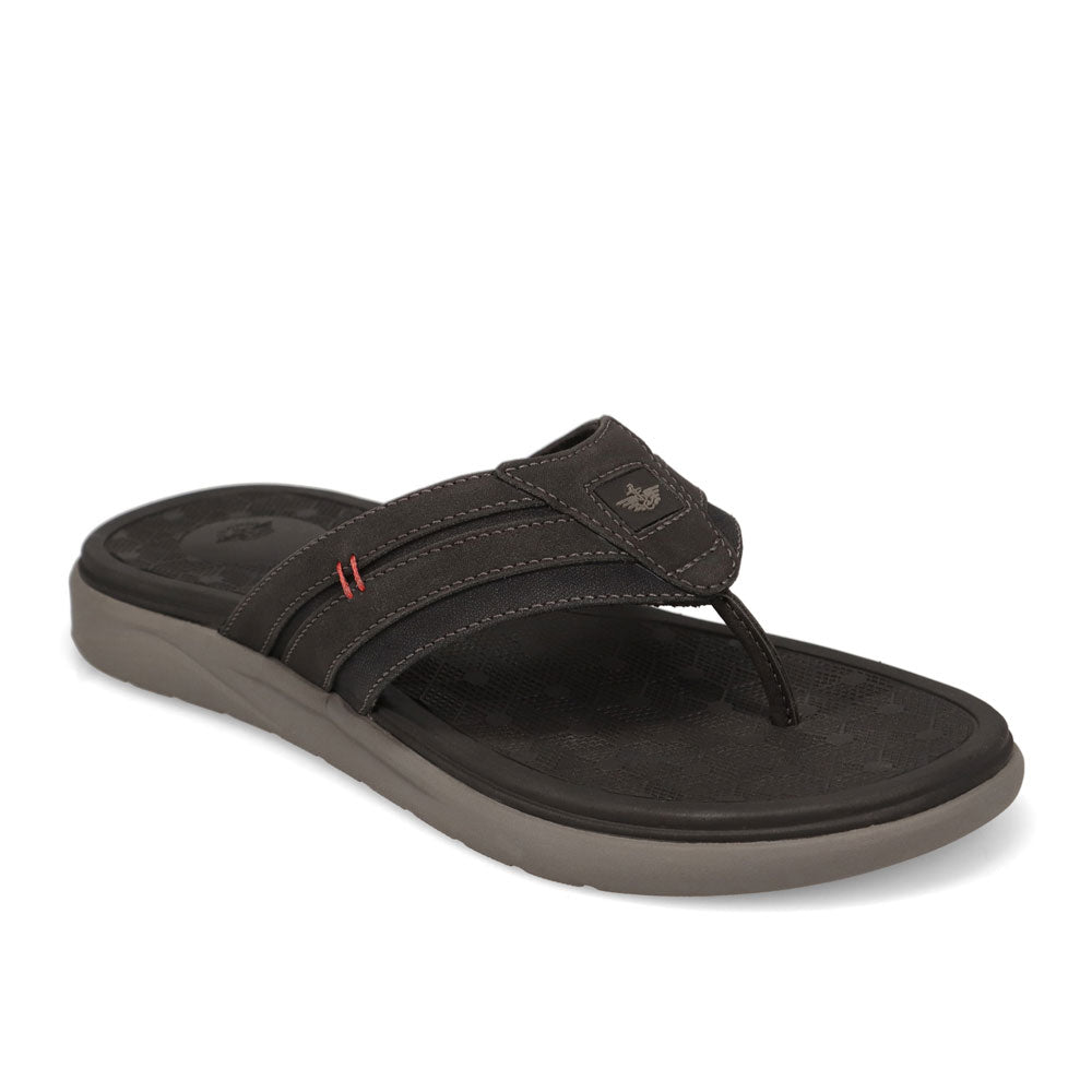 Black-Dockers Mens Cliff Casual Nubuck Thong Flip Flop