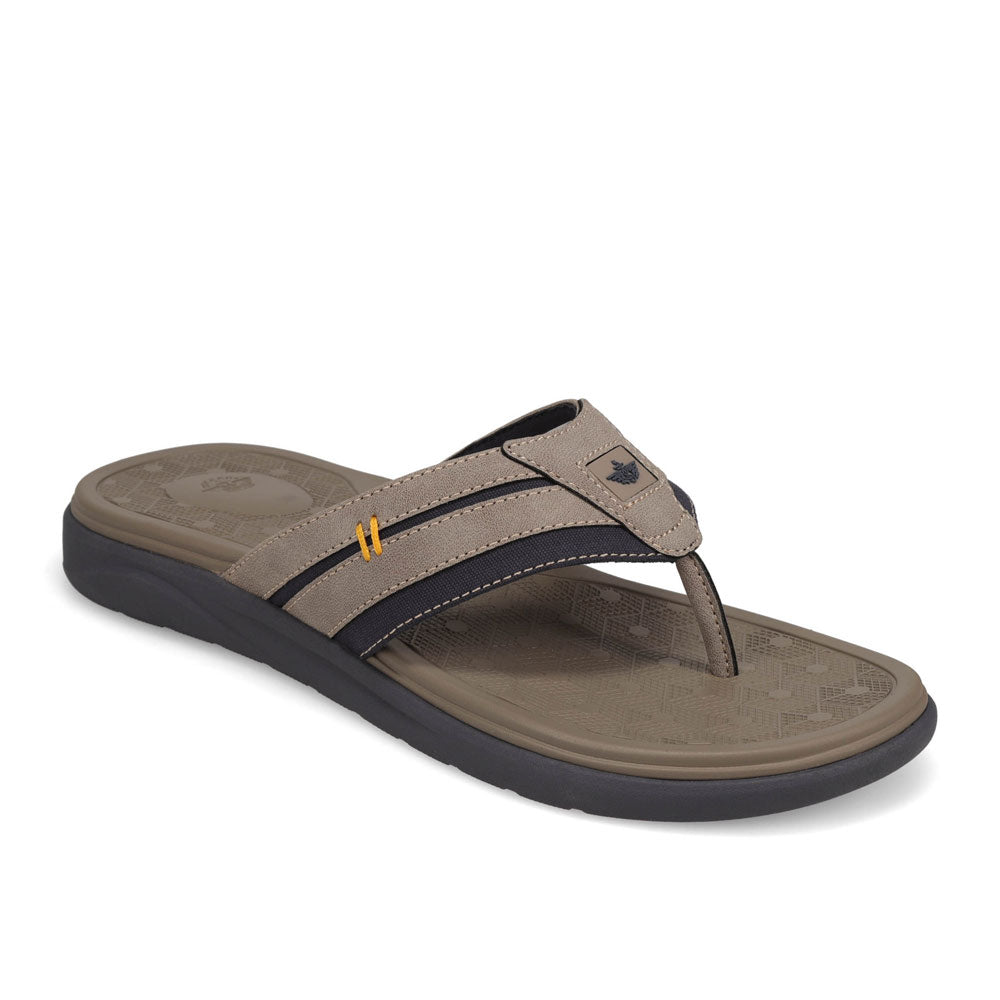 Grey/Navy-Dockers Mens Cliff Casual Nubuck Thong Flip Flop