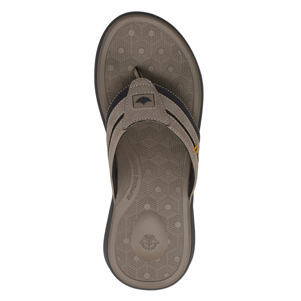Grey/Navy-Dockers Mens Cliff Casual Nubuck Thong Flip Flop