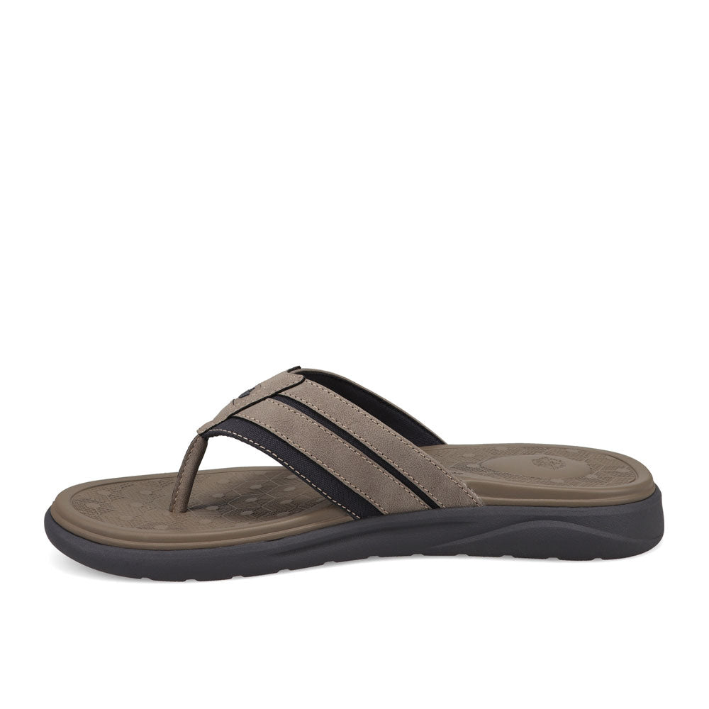 Grey/Navy-Dockers Mens Cliff Casual Nubuck Thong Flip Flop