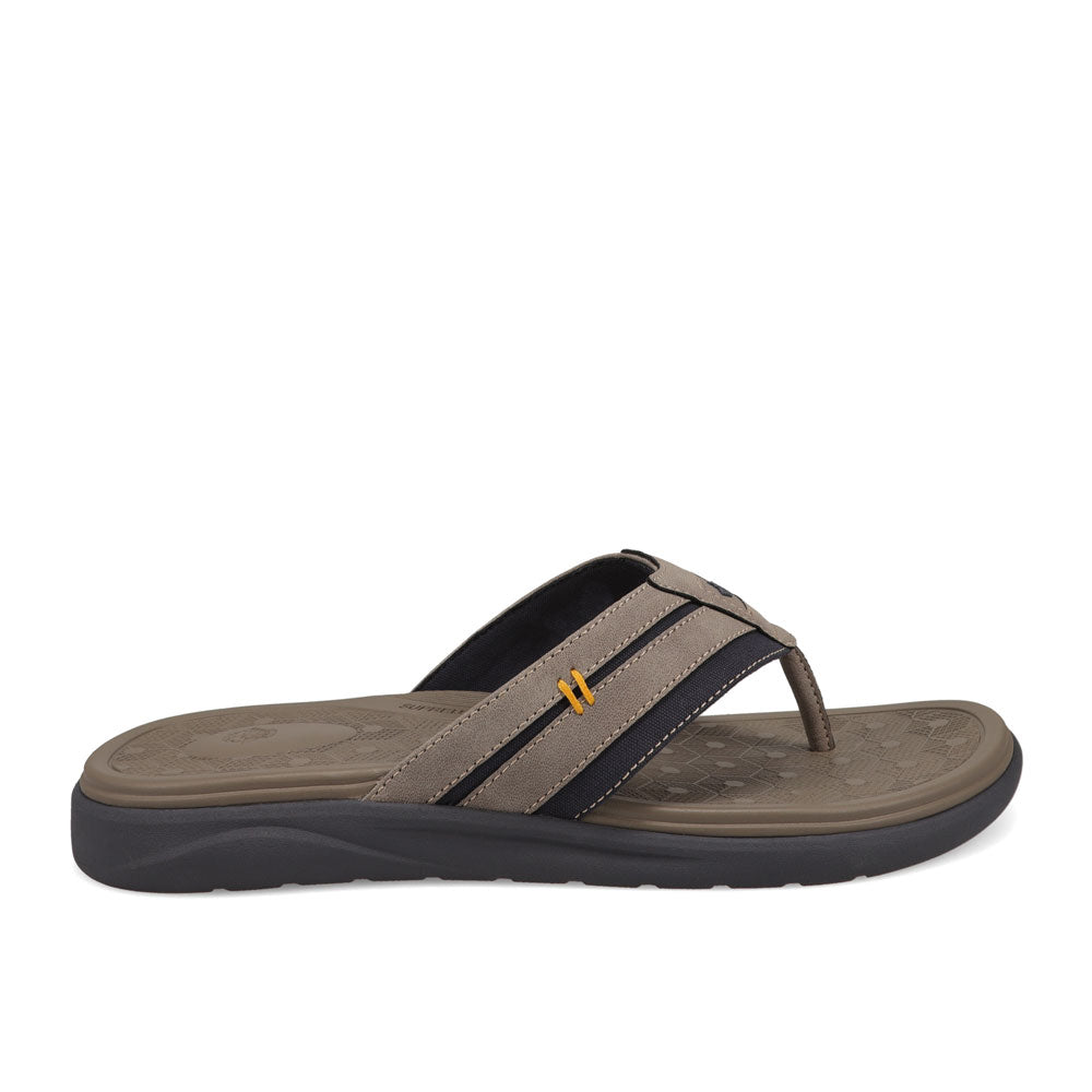 Grey/Navy-Dockers Mens Cliff Casual Nubuck Thong Flip Flop