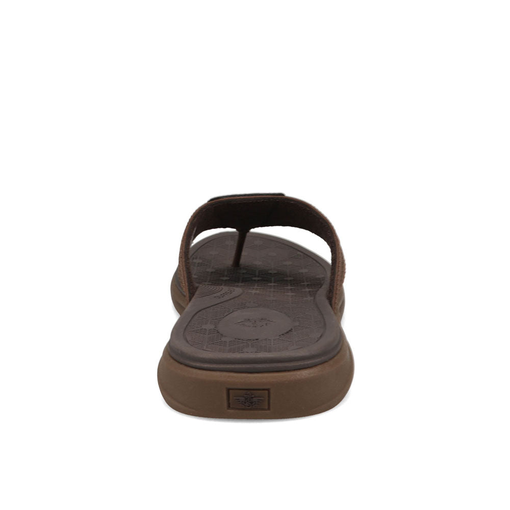 Dark Brown-Dockers Mens Cliff Casual Nubuck Thong Flip Flop