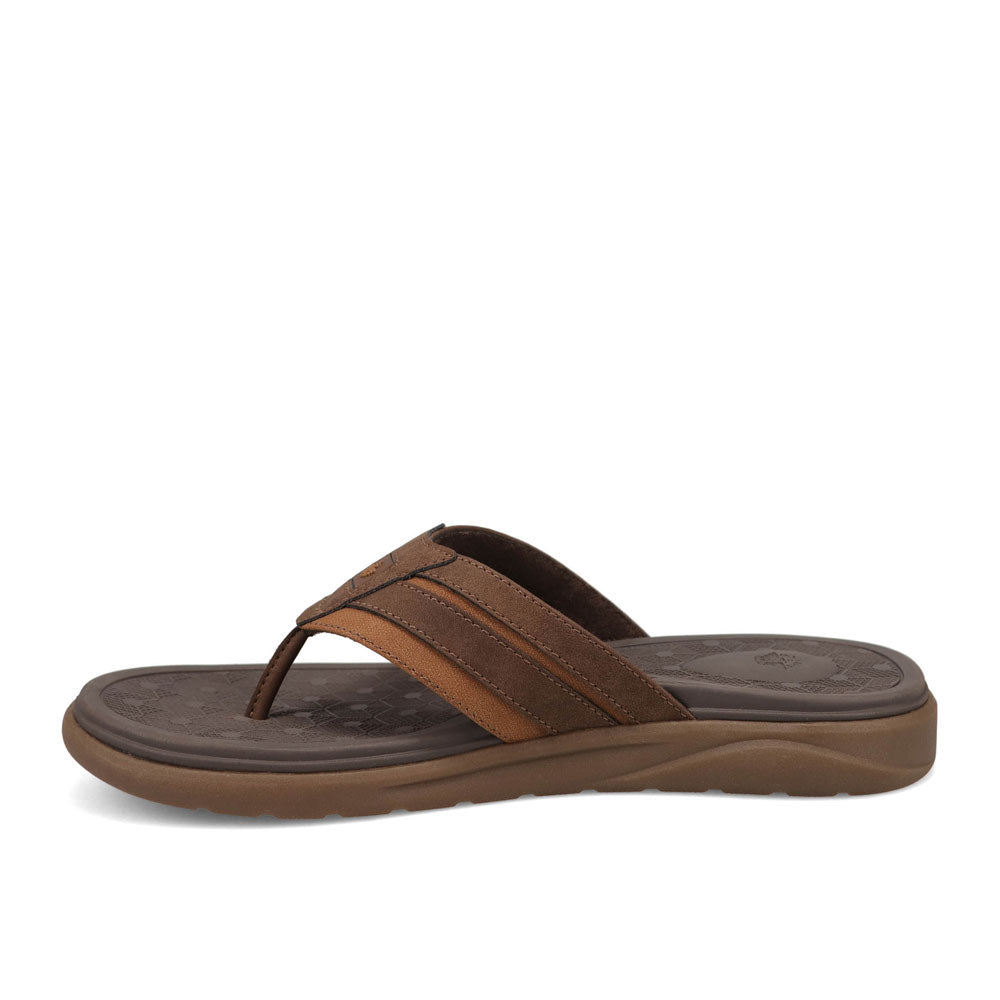 Dark Brown-Dockers Mens Cliff Casual Nubuck Thong Flip Flop