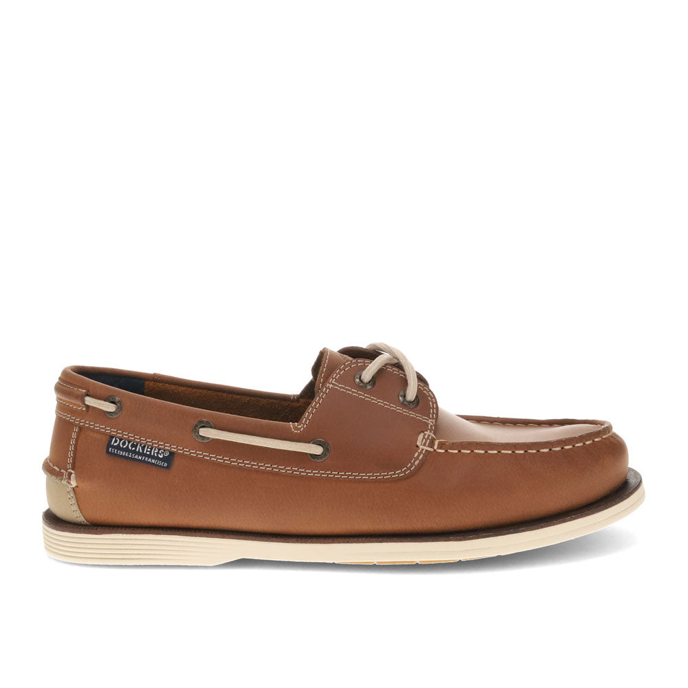 Dark Brown-Dockers Mens Dennison Genuine Leather Dress Casual Boat Shoe