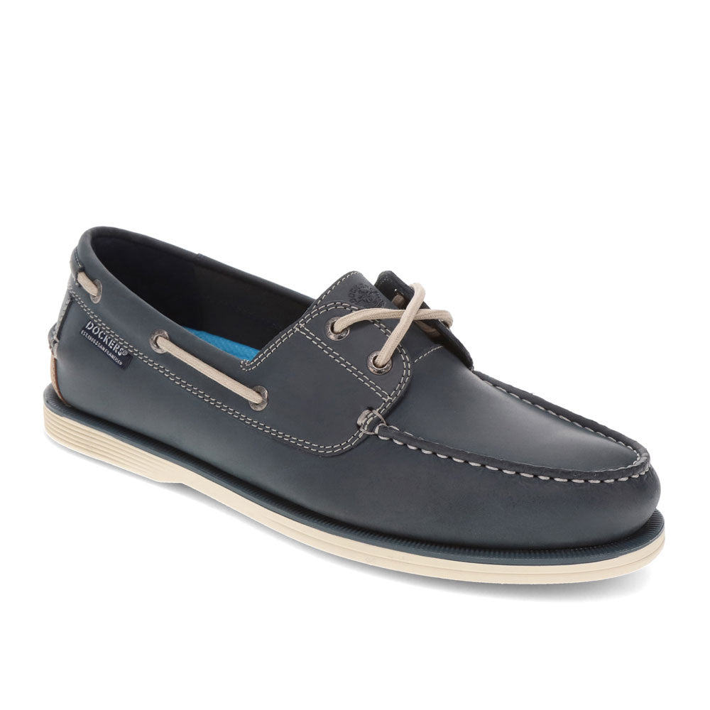 Navy-Dockers Mens Dennison Genuine Leather Dress Casual Boat Shoe