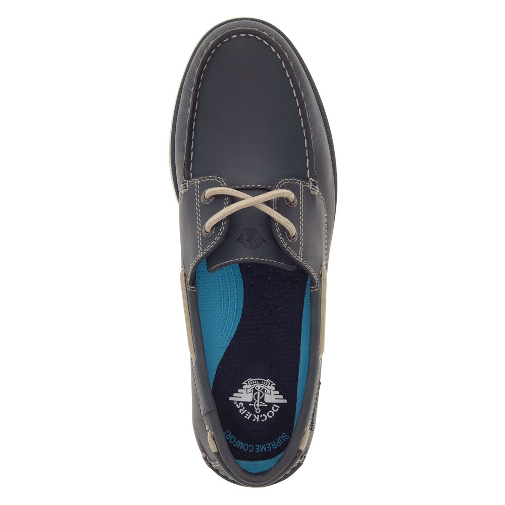 Navy-Dockers Mens Dennison Genuine Leather Dress Casual Boat Shoe