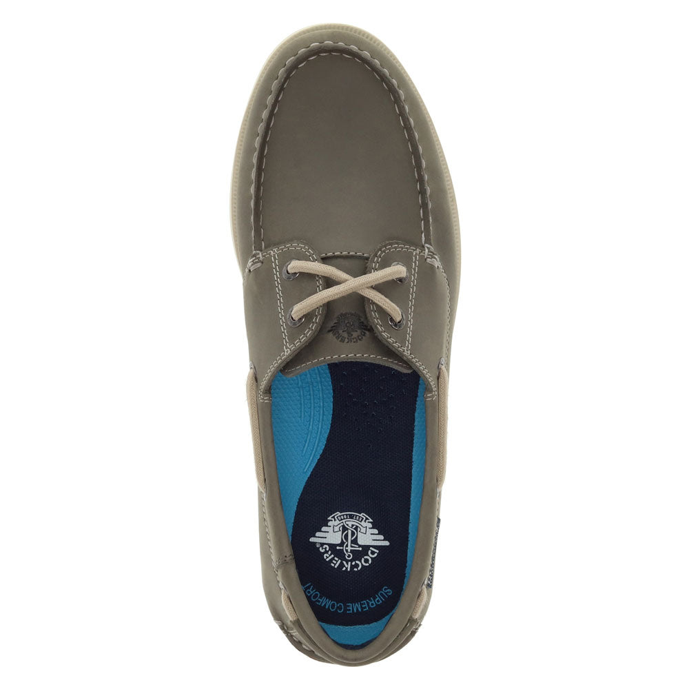 Olive-Dockers Mens Dennison Genuine Leather Dress Casual Boat Shoe
