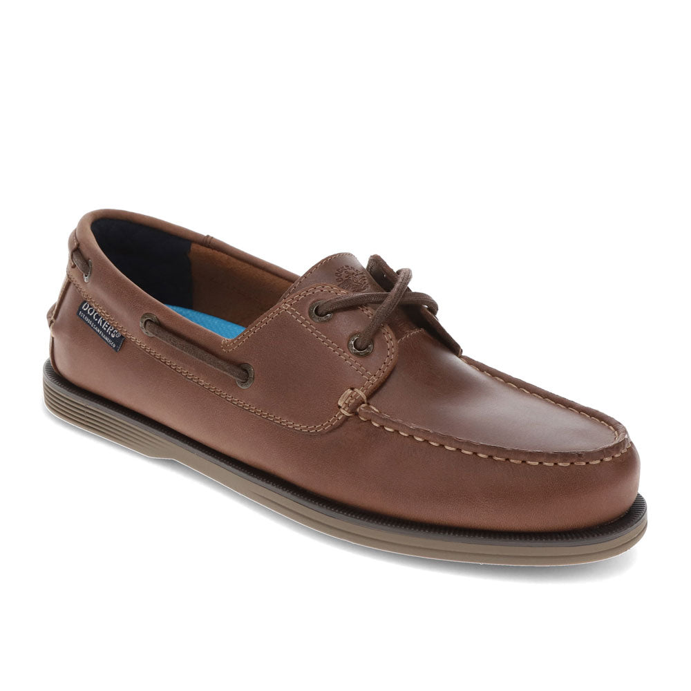 Chestnut-Dockers Mens Dennison Genuine Leather Dress Casual Boat Shoe