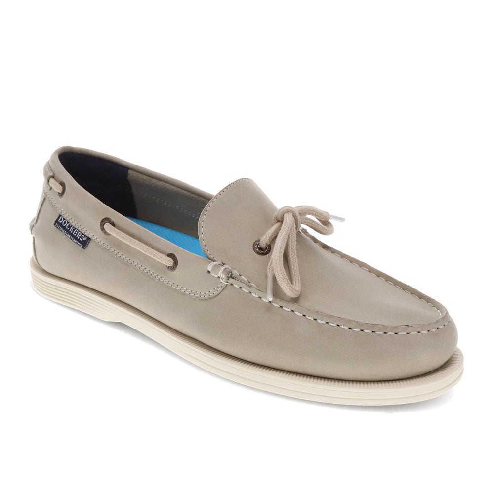 Light Grey-Dockers Mens Darnell Genuine Leather Dress Casual Slip On Boat Shoe