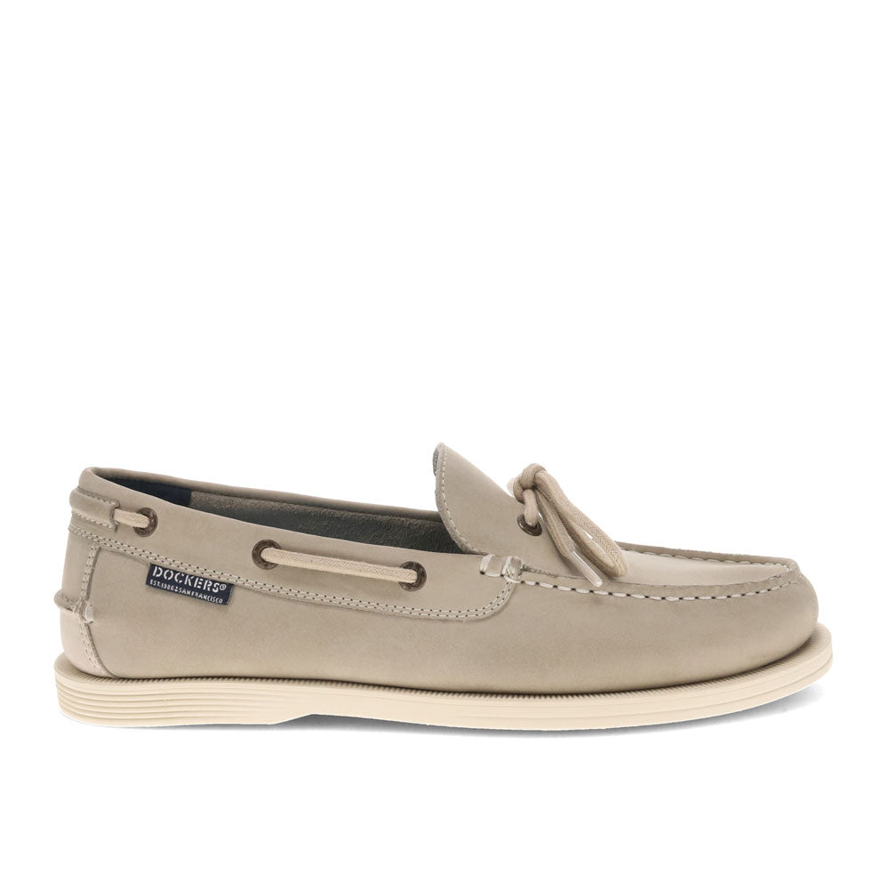 Light Grey-Dockers Mens Darnell Genuine Leather Dress Casual Slip On Boat Shoe