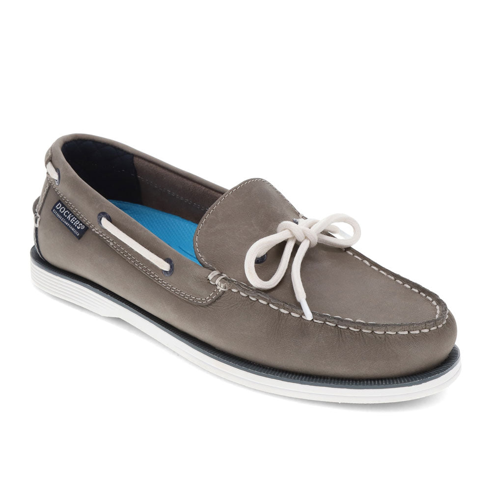 Charcoal-Dockers Mens Darnell Genuine Leather Dress Casual Slip On Boat Shoe
