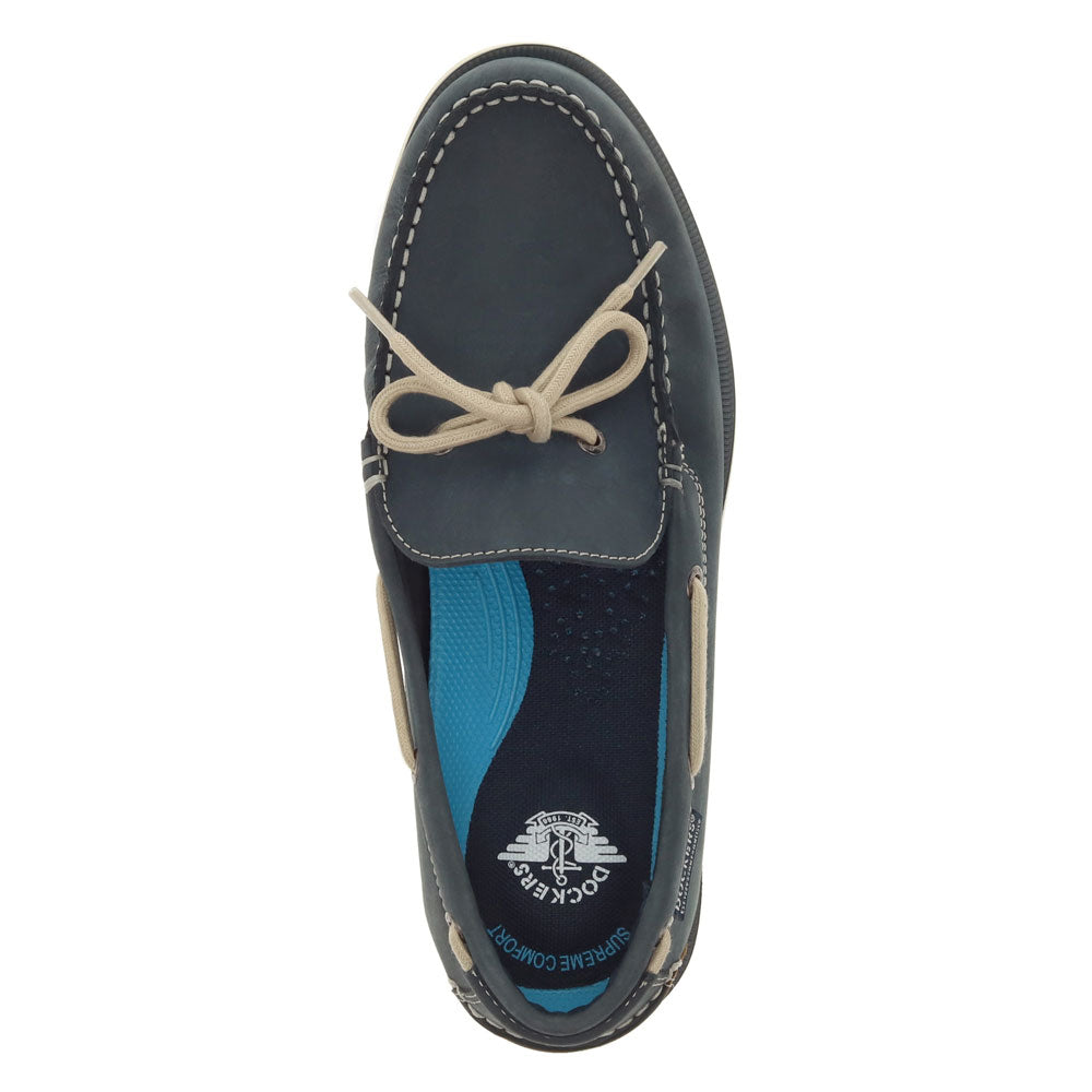 Navy-Dockers Mens Darnell Genuine Leather Dress Casual Slip On Boat Shoe