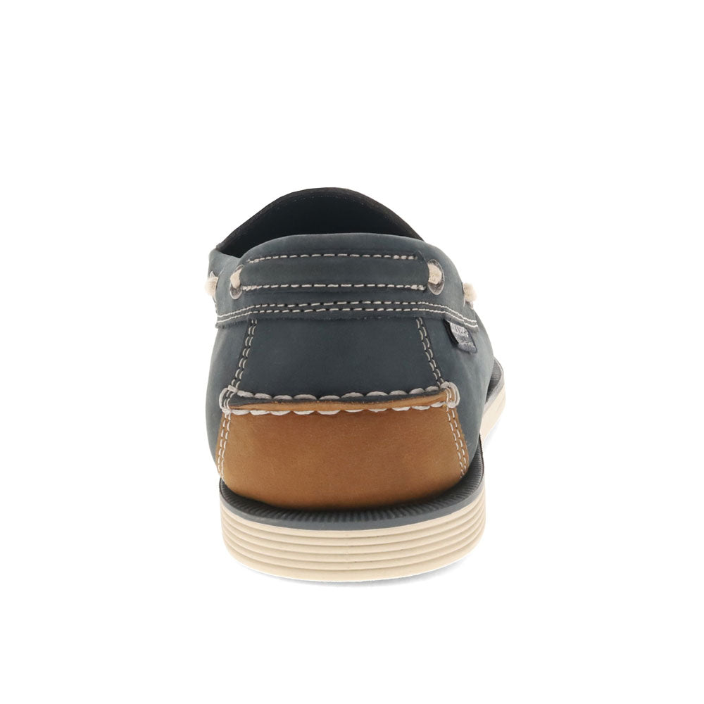 Navy-Dockers Mens Darnell Genuine Leather Dress Casual Slip On Boat Shoe