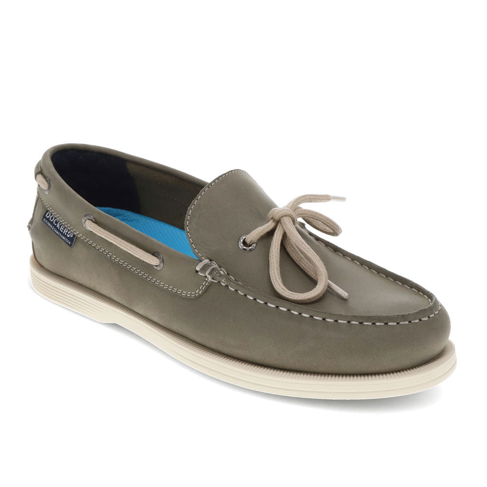 Olive-Dockers Mens Darnell Genuine Leather Dress Casual Slip On Boat Shoe
